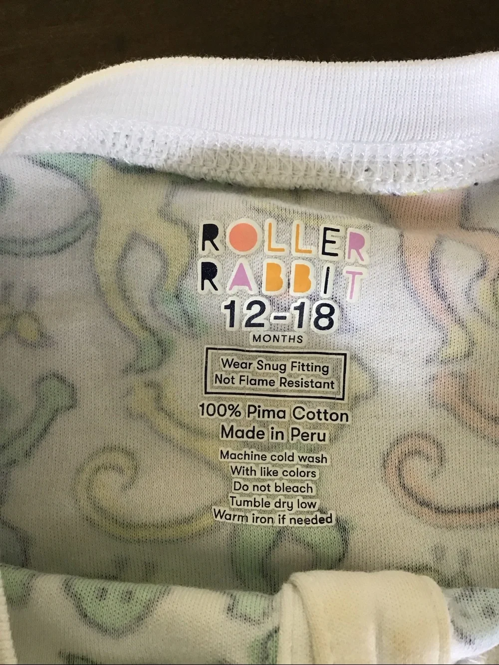 Roller Rabbit Multicolor Monkey Henley pajama top 12-18 mo